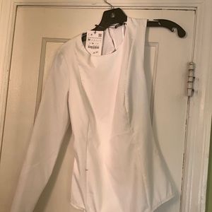 NEW Zara Asymmetrical One Shoulder White Bodysuit Medium Brand new with tags